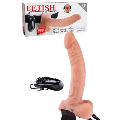 Pipedream 9" Vibrating Realistic Hollow Strap On