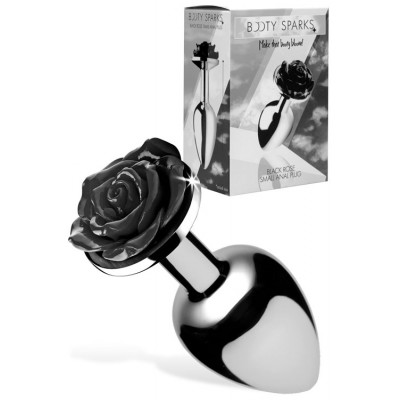 Booty Sparks 3" Metal Black Rose Butt Plug