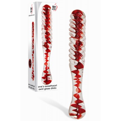 Adam and Eve Sweetheart Swirl 8.7" Glass Dildo