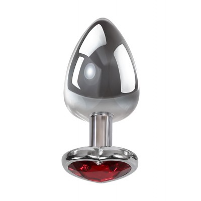 Adam and Eve Medium 3.25" Jewel Heart Base Metal Butt Plug