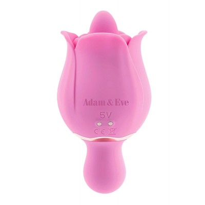 Adam and Eve Ravishing Rose 4.25" Dual Ended Rose Vibrator with Clitoral Teaser