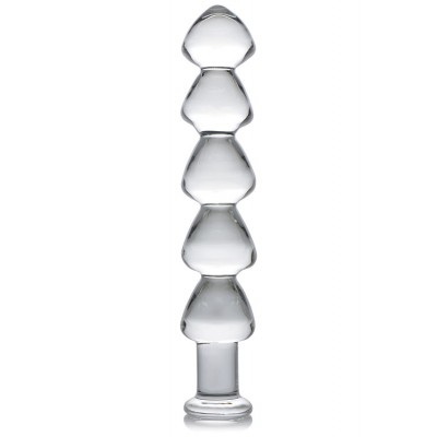 Master Series 5 Bead 11" Glass Dildo