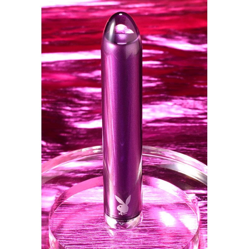 Playboy Amethyst 4.9" Glass Bullet Vibrator Playboy Amethyst 4.9" Glass Bullet Vibrator