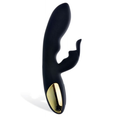 Adam and Eve Gold Plated Silicone 8" Midnight Rabbit Vibrator