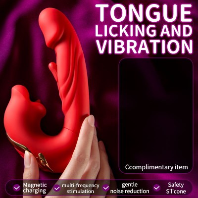 926 AAV红唇舌舔震动棒红色英文